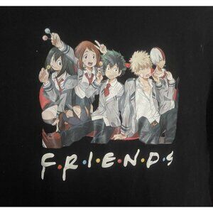 My Hero Academia Anime FRIENDS TV Show F.R.I.E.N.D.S. Black Sz 2XL Fits Like XL